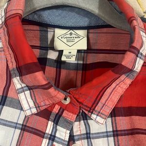 St Jhons Bay Size M red w white& blue plad cotton